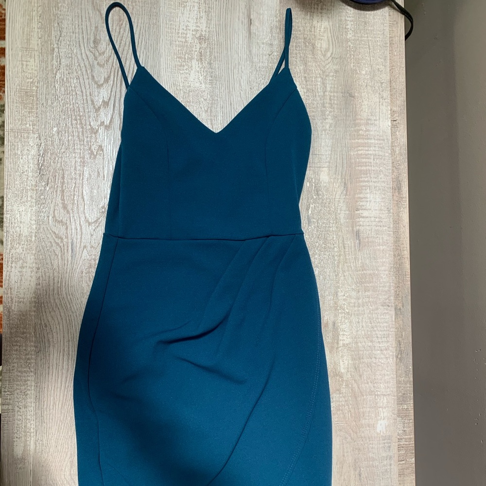 Lulu’s Forever Your Girl Teal Bodycon Dress - Picture 1 of 3